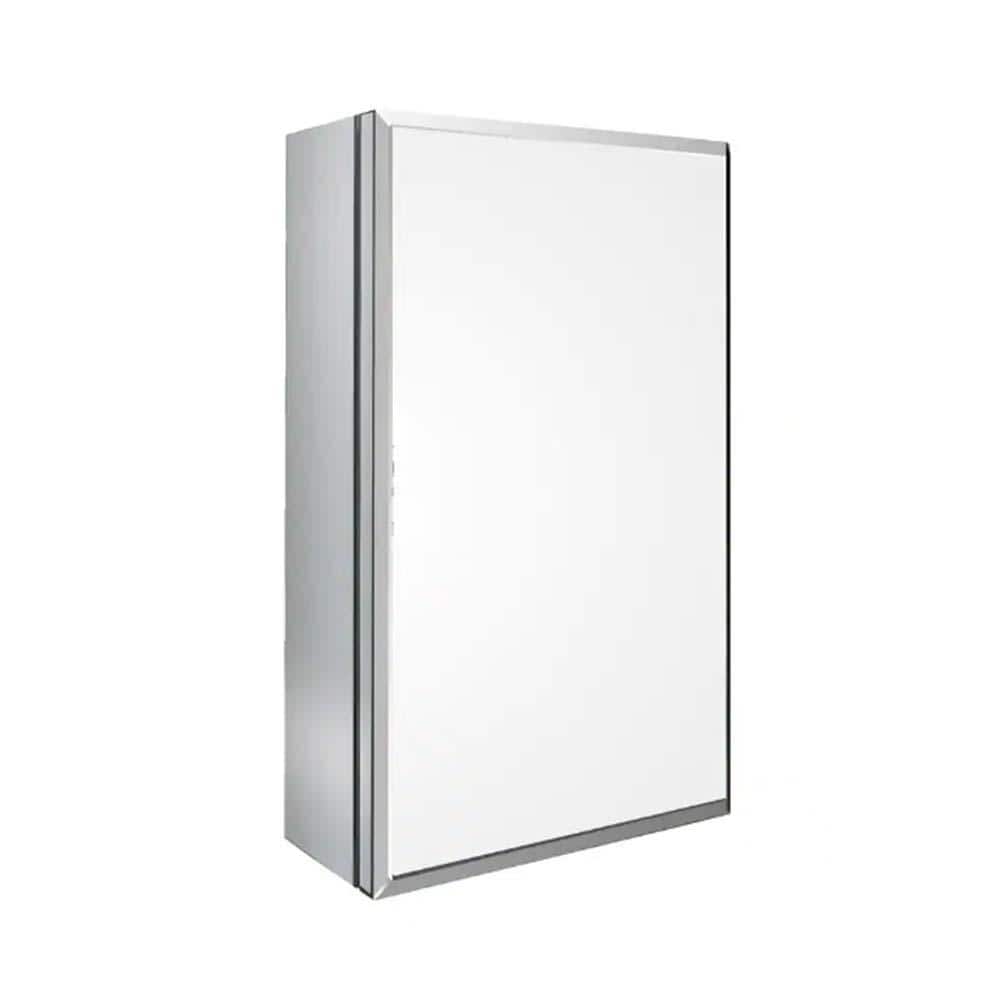 20 in. W x 26 in. H Rectangular Aluminum Medicine Cabinet with Mirror with Adjustable Shelf, Silver