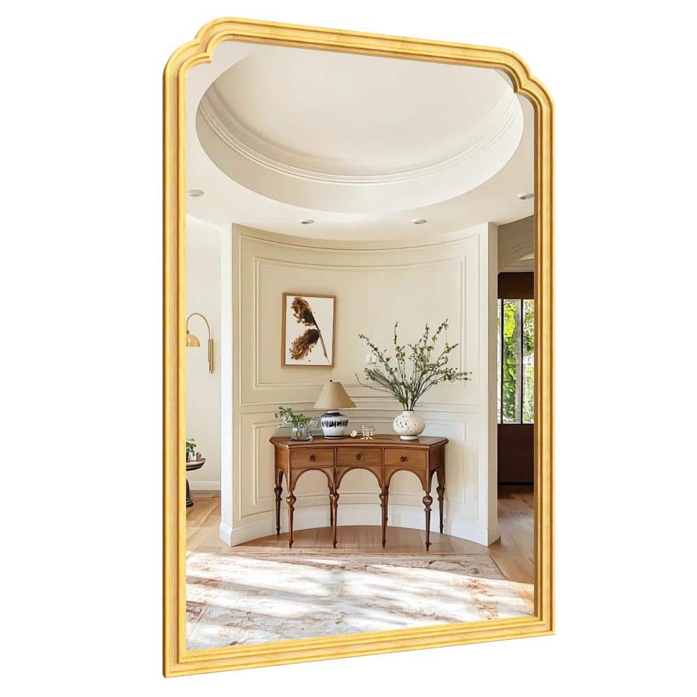 24 in. W x 36 in. H Wood Arched Bathroom Vanity Mirror for Over Sink, for Living Room/Bedroom/Entryway in Natural Finish price history on PriceWatchPro
