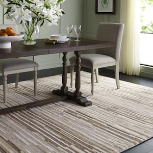 Martha Stewart Natural/Beige 5 ft. x 8 ft. Abstract Striped Area Rug