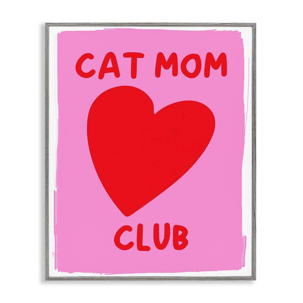 Cat Mom Club Heart by House of Lulu Gray Framed Typography Giclee Art Print 14 in. x 11 in. price history on PriceWatchPro