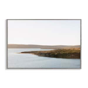 Pacific Estuary Landscape by Crystal Lynn Collins Gray Framed Nature Giclee Art Print 20 in. x 30 in.