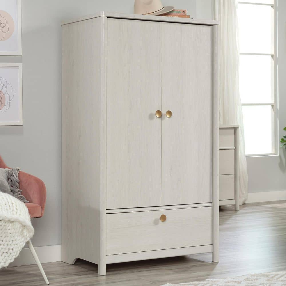 Dover Edge Glacier Oak Engineered Wood 34.17 in. Armoire with Drawer.