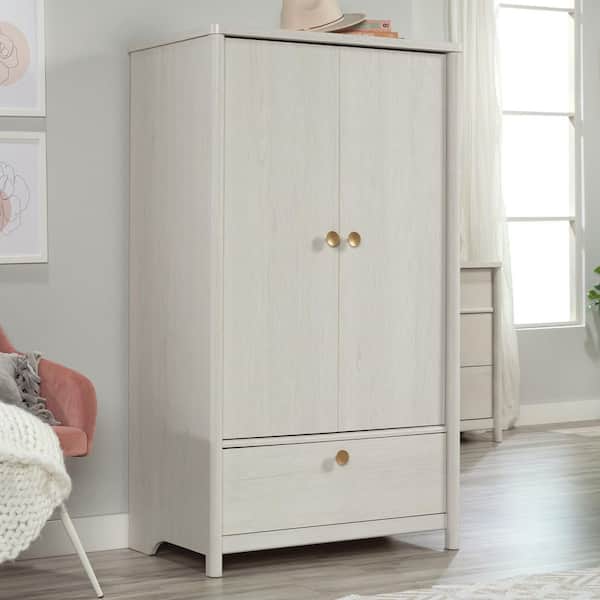 Dover Edge Glacier Oak Engineered Wood 34.17 in. Armoire with Drawer.
