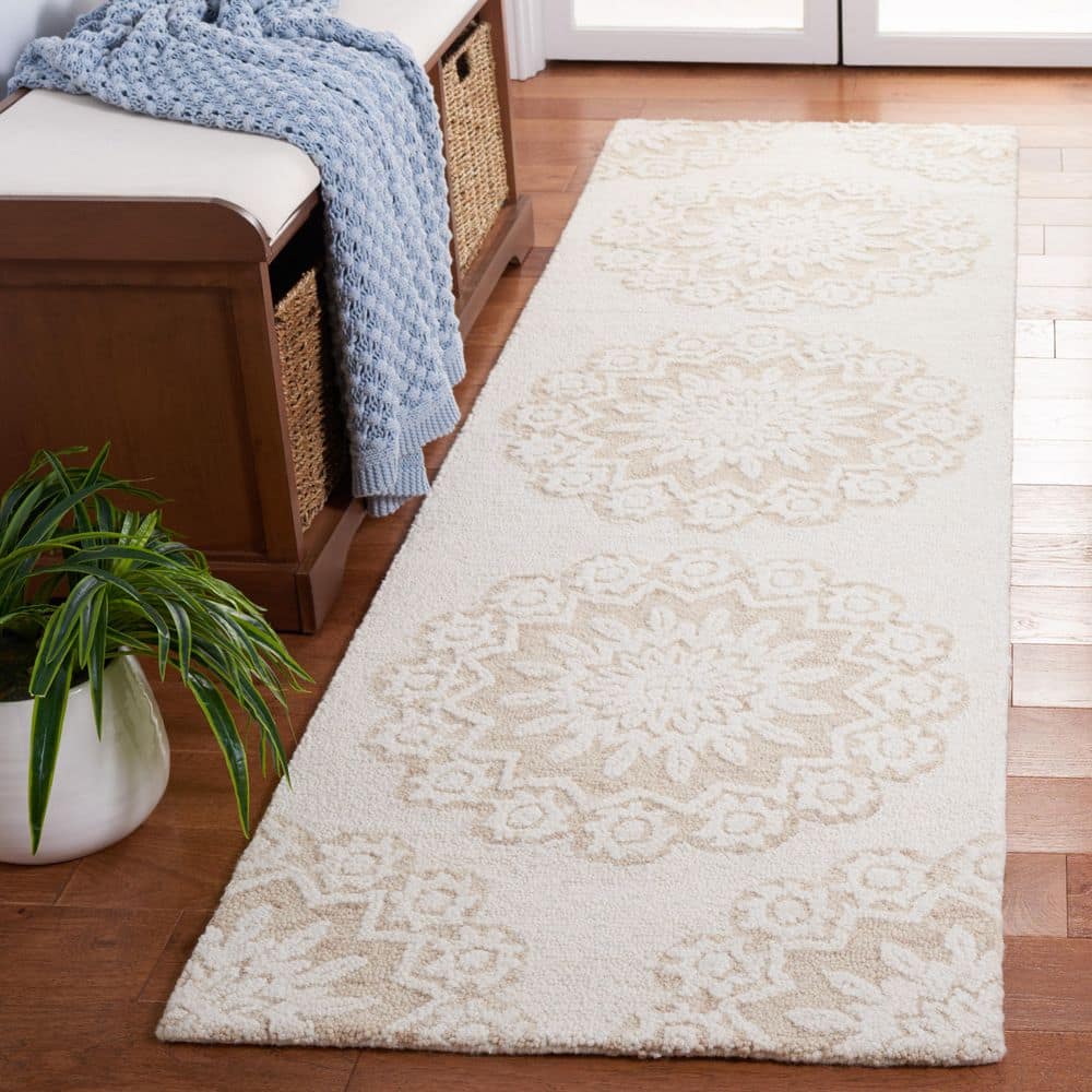 Blossom 2 ft. x 8 ft. Ivory/Light Brown Floral Medallion Runner Rug price history on PriceWatchPro