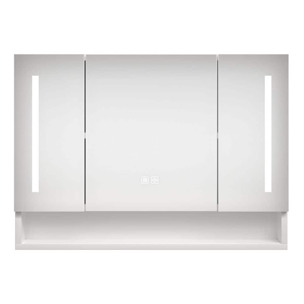 39 in. W x 28 in. H Rectangular Aluminum Defogging LED Medicine Cabinet with Mirror, Open Storage price history on PriceWatchPro