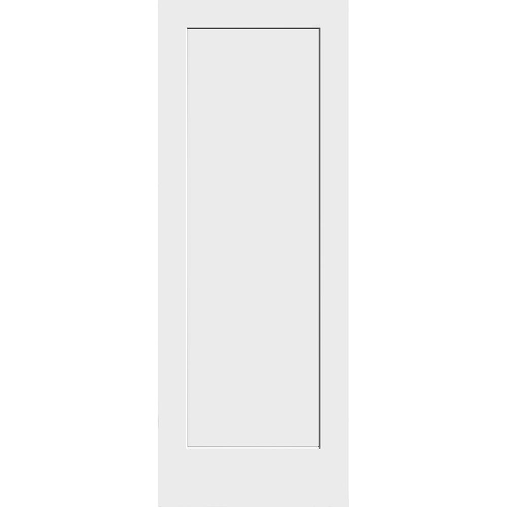 18 in. x 80 in. 1-Panel Solid Wood Core White Primed Smooth MDF Interior Do