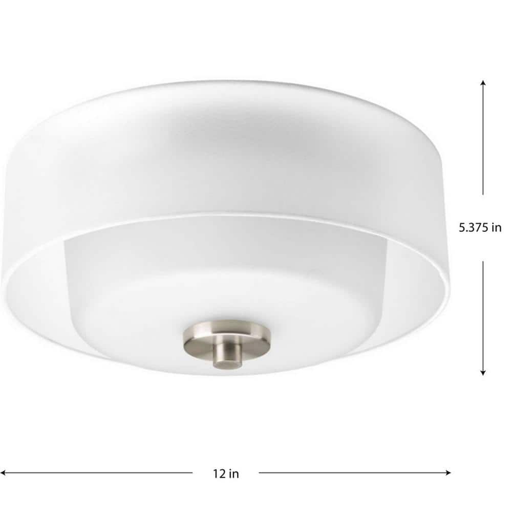 Brushed Nickel Glass Globe Flush Mount Light