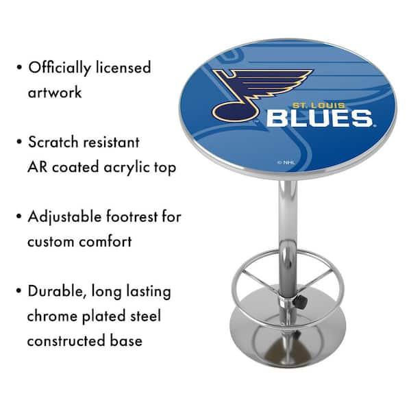 NHL Chrome Pub Table - Watermark - St. Louis Blues