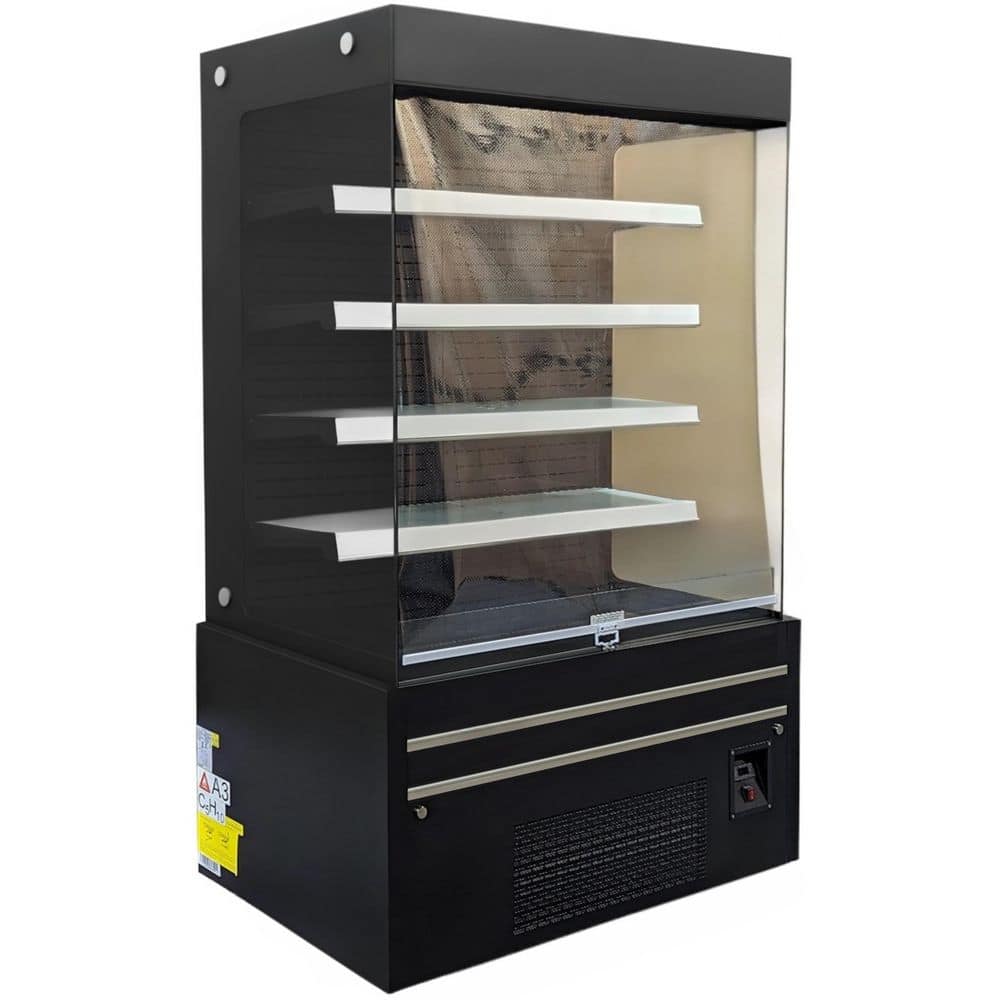 48.5 in. 26.8 cu. ft. Commercial Refrigerator Vertical Open Air Display EC760 Black