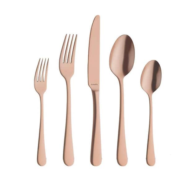Austin Flatware Set, Matte Copper, 20-Piece