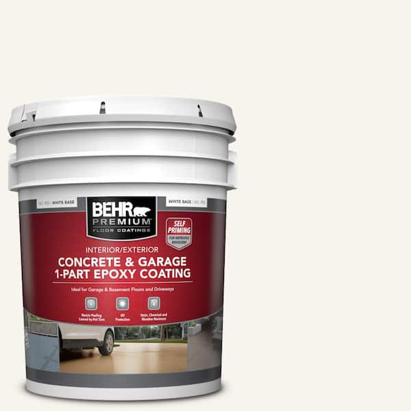 5 gal. #PWN-10 Decorator White Self-Priming 1-Part Epoxy Satin Interior/Exterior Concrete and Garage Floor Paint