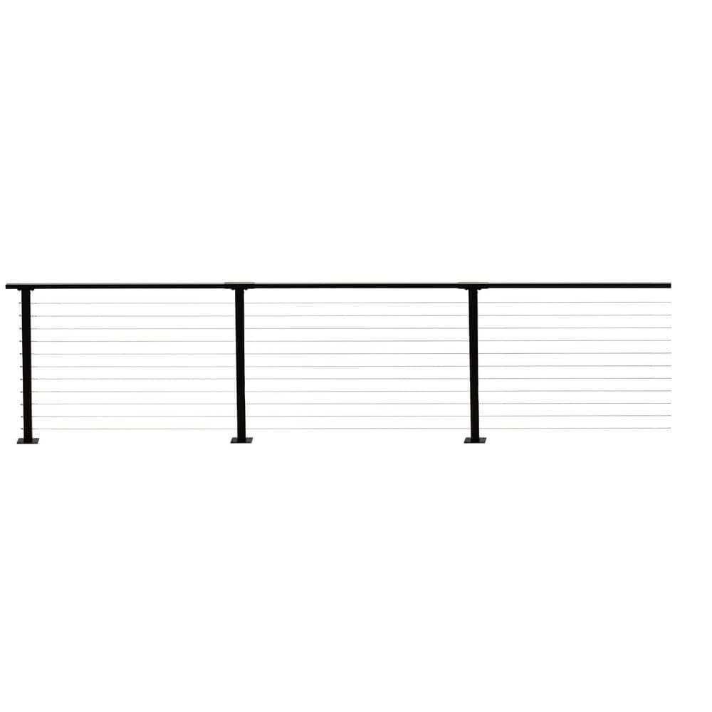 CityPost 22 Ft. Deck Cable Railing, 36 In. Base Mount, Black CP-22-B-D ...