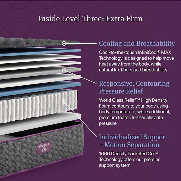 World Class Level 3-King Extra Firm 14.25 in. Mattress