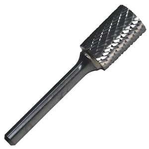 3/8 in. x 1 in. Cylindrical Solid Carbide Burr Rotary File Bit with 1/4 in. Shank