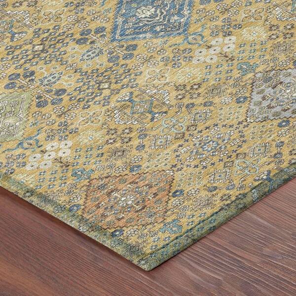 Chantille Machine Washable Indoor/Outdoor Abstract ACN2440 Gold 2 ft. x 3 ft. Accent Rug