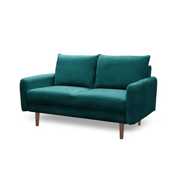 SAINT BIRCH Bracho 58 in. Steel Blue Polyester 2-Seat Loveseat