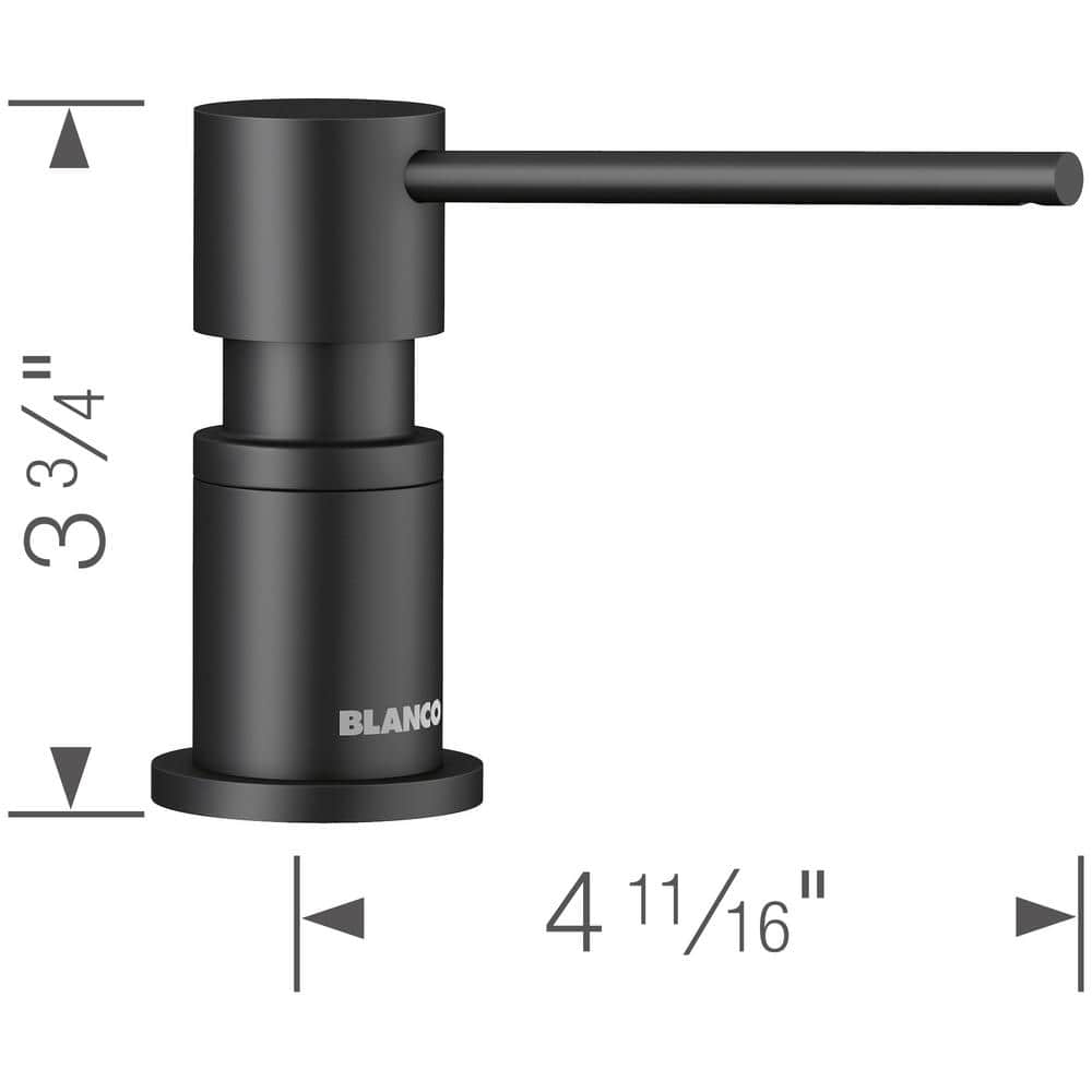 Matte Black Brass Deck-Mounted Soap and Lotion Dispenser