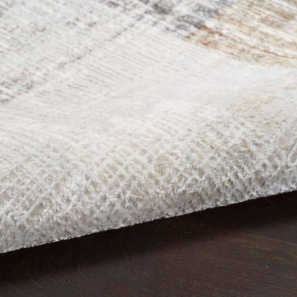 Gray Abstract Synthetic 5'3" x 7'3" Area Rug