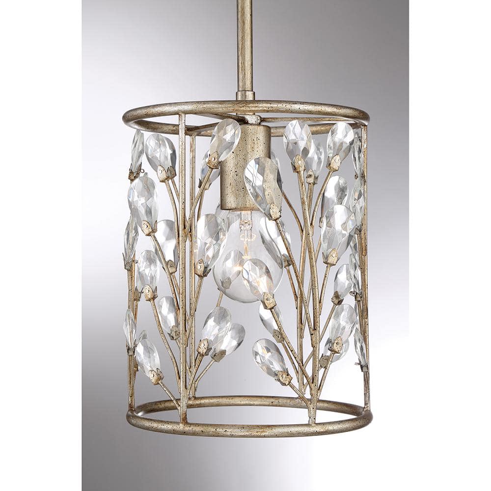 Meadow Lane Vintage Gold Mini Pendant with Crystal & Metal Shade