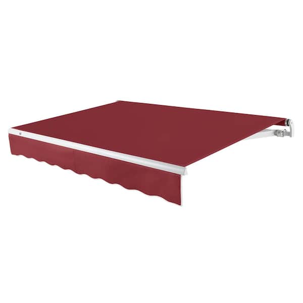 AWNTECH 20 ft. Maui Left Motorized Retractable Awning 240 in. W x 9.25 in. H x 120 in. D Acrylic Fabric in Burgundy