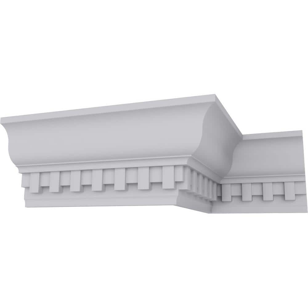 94.5" White Polyurethane Dentil Crown Moulding