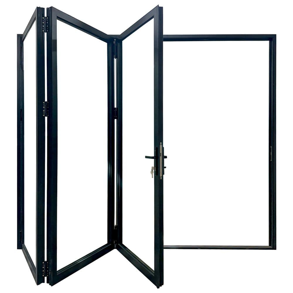 TEZA DOORS Teza 88 Series 96 in. x 80 in. Matte Black Right to