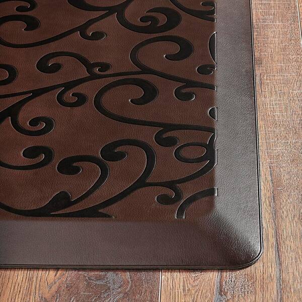 Stylewell Anti Fatigue Brown 20 In X 36 In Embossed Comfort Kitchen Mat Th180508 1 The Home Depot