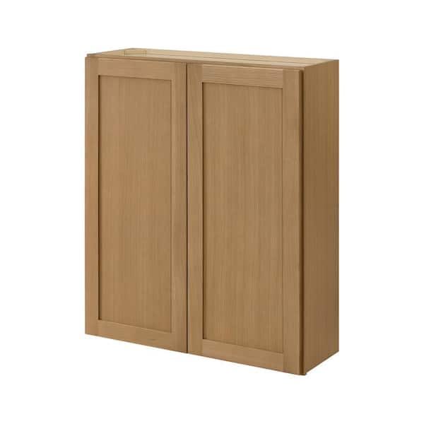 Avondale 36 in. W x 12 in. D x 42 in. H Ready to Assemble Plywood Shaker Wall Kitchen Cabinet in White Oak