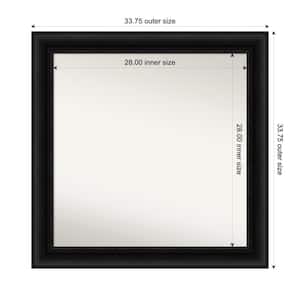 Parlor Black 33.75 in. x 33.75 in. Custom Non-Beveled Recycled Polystyrene FramedBathroom Vanity Wall Mirror