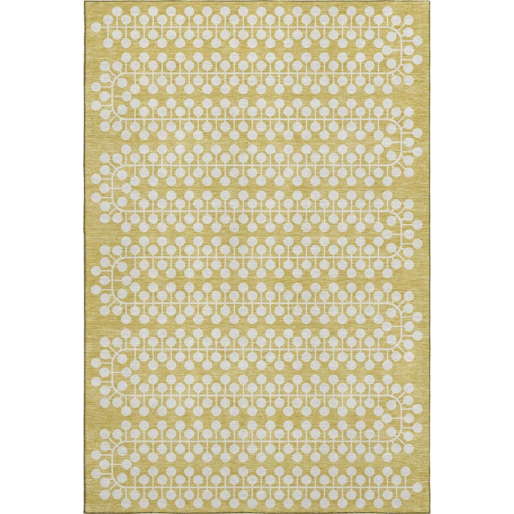 Mayfield Premium Machine Washable Abstract AMF2247 Gold 5 ft. x 7 ft. 6 in. Area Rug price history on PriceWatchPro