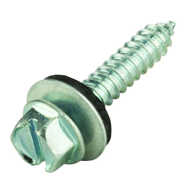#14 1-1/4 in. Slotted Hex-Head Sheet Metal Screws (25-Pack)