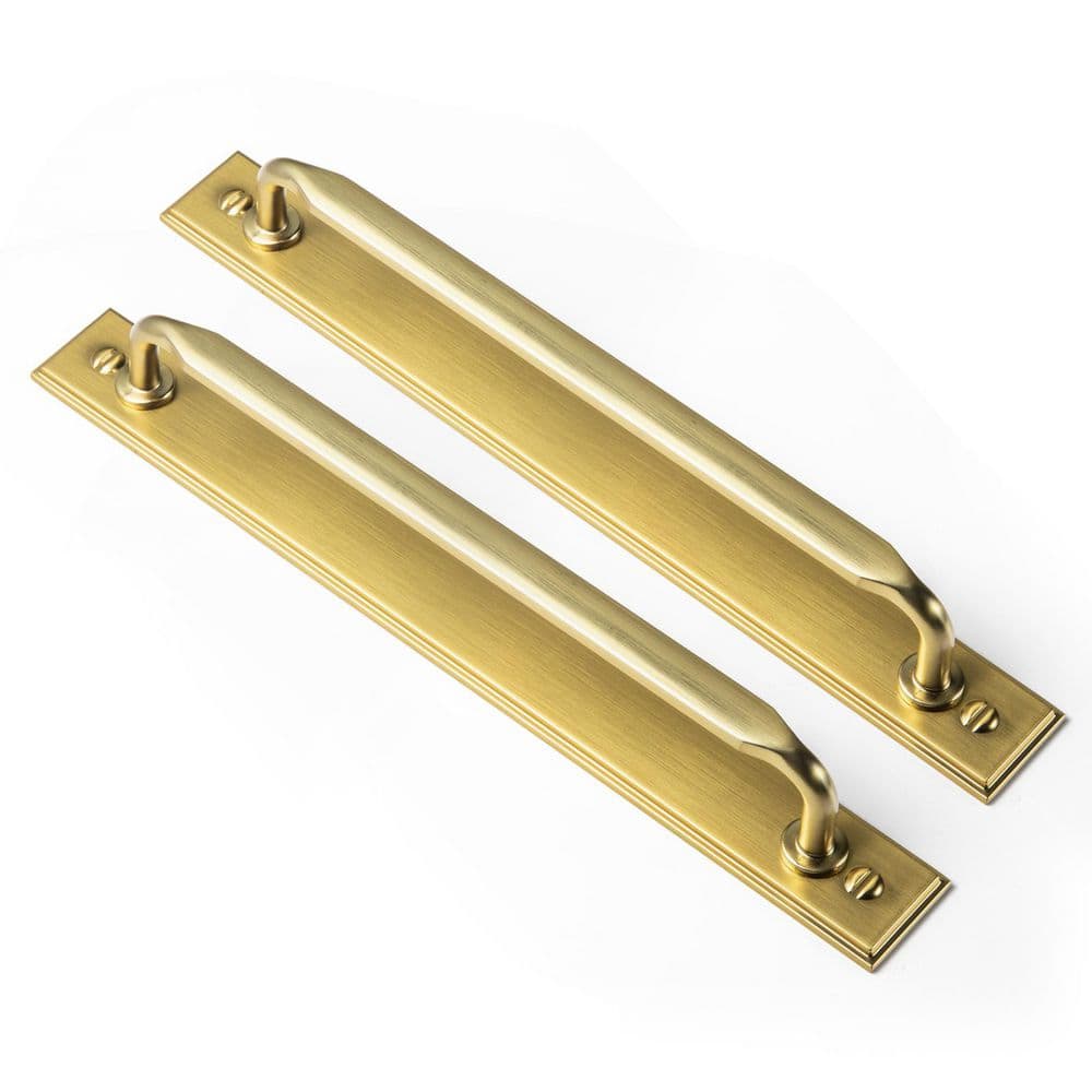 2-Pack 7-9/16 in. (192mm) Brushed Gold Zinc Alloy Cabinet Pull with Raised Edge Long Backplate Drawer Bar Pull price history on PriceWatchPro