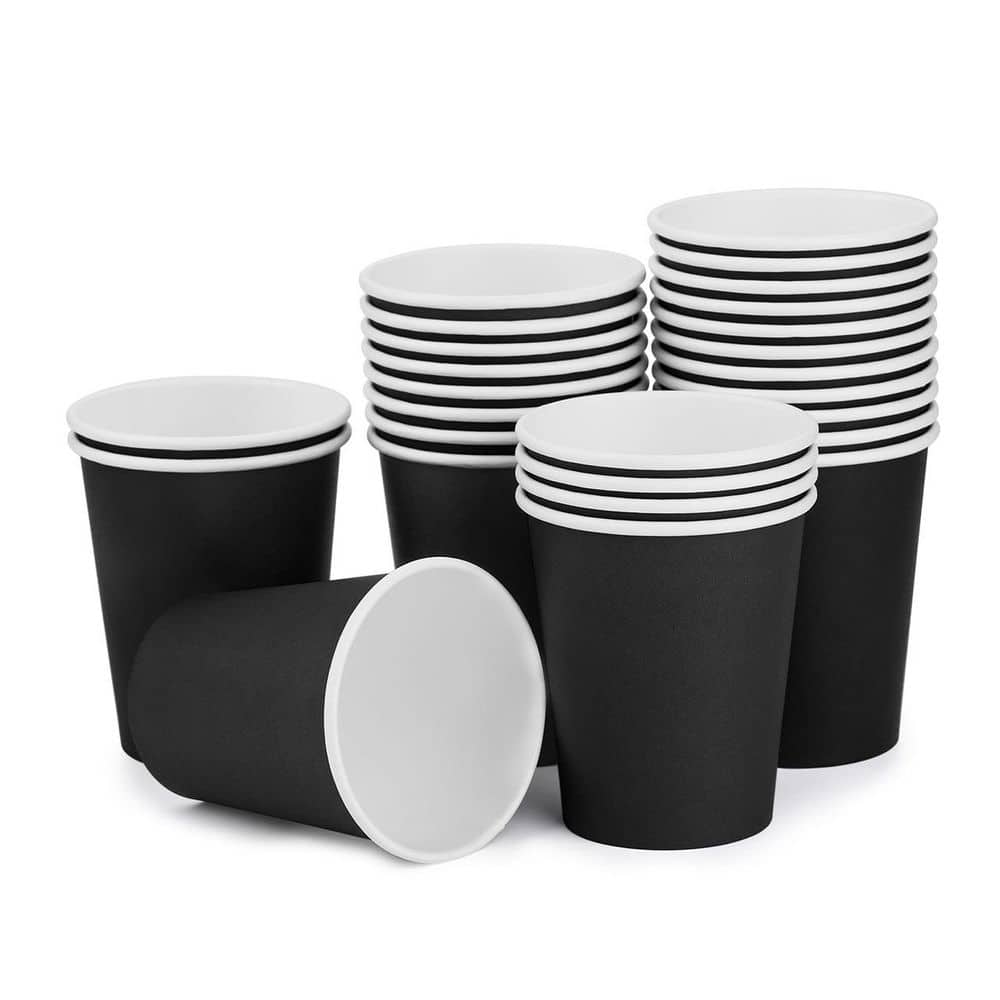 anqtovp-25-pack-black-disposable-paper-cups-hot-coffee-beverage-cups