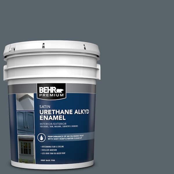 BEHR PREMIUM 5 gal. #N490-6 Calligraphy Urethane Alkyd Satin Enamel Interior/Exterior Paint