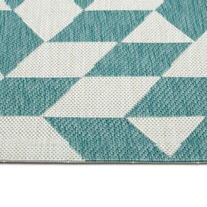 Soleri Collection Teal 7'10" x 10'2" Rectangle Residential Indoor-Outdoor Area Rug