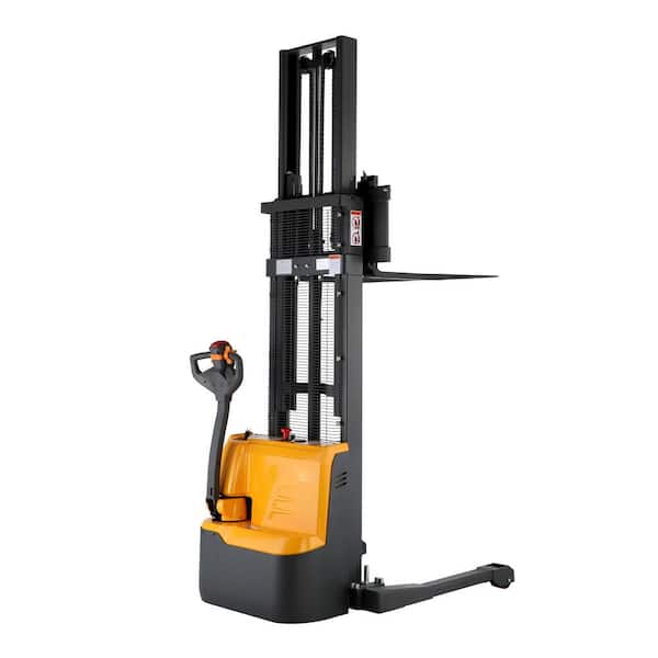 APOLLOLIFT 3300 lbs. 98 in. Lift Fully Powered Straddle Stacker Electric Walkie Pallet Stacker with Adjustable Fork & Straddle Leg