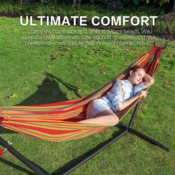 Heavy duty double hammock with stand best sale