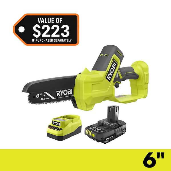 ONE+ 18V 6 in. Cordless Battery Compact Pruning Mini Chainsaw with 2.0 Ah Battery and Charger