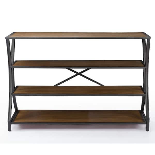 Baxton Studio Lancashire 49 in. Brown Standard Rectangle Wood Console Table with Storage