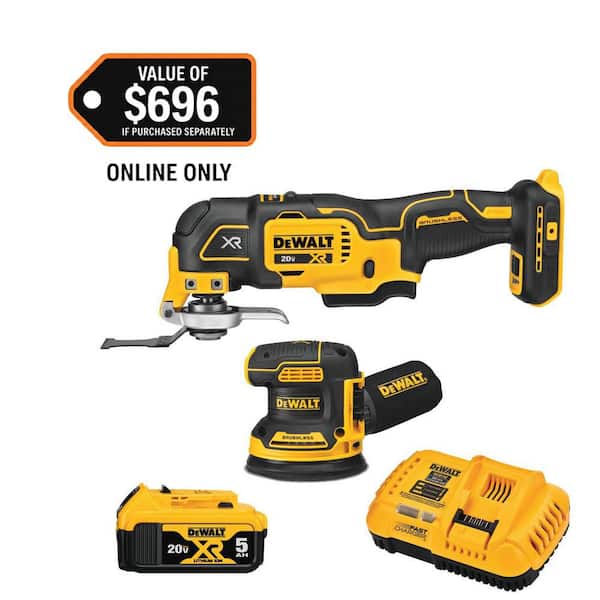 20V MAX XR Cordless Woodworking 2 Tool Combo Kit with Oscillating Tool, 5 in. Sander, and (1) 20V 5.0Ah Battery