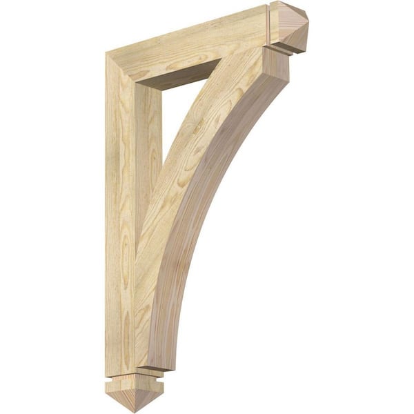 Ekena Millwork 4 in. x 36 in. x 24 in. Douglas Fir Thorton Arts and Crafts Rough Sawn Bracket