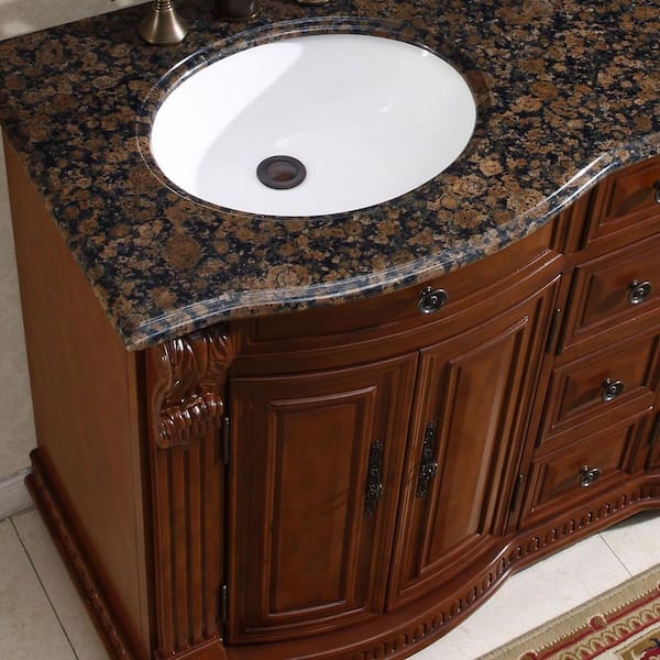 Silkroad Exclusive 72-in Brazilian Rosewood Undermount Double Sink Bathroom  Vanity with Travertine Top in the Bathroom Vanities with Tops department at