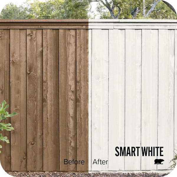 1 gal. #730A-1 Smart White Solid Color House and Fence Exterior Wood Stain