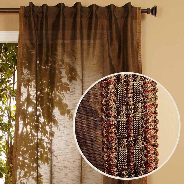 Home Decorators Collection Semi-Opaque Polysilk Moss Back Tab Curtain