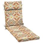 21 in. x 29.5 in. Russet Geo Outdoor Chaise Lounge Cushion