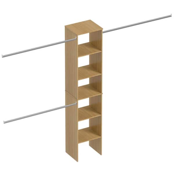17 in. Wood Walk-in Modular Wood Closet Organizer Tower System with 5-Shelves, Tower Wood Closet System