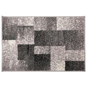 Contemporary Distressed Boxes Gray 2 ft. x 3 ft. Indoor Area Rug