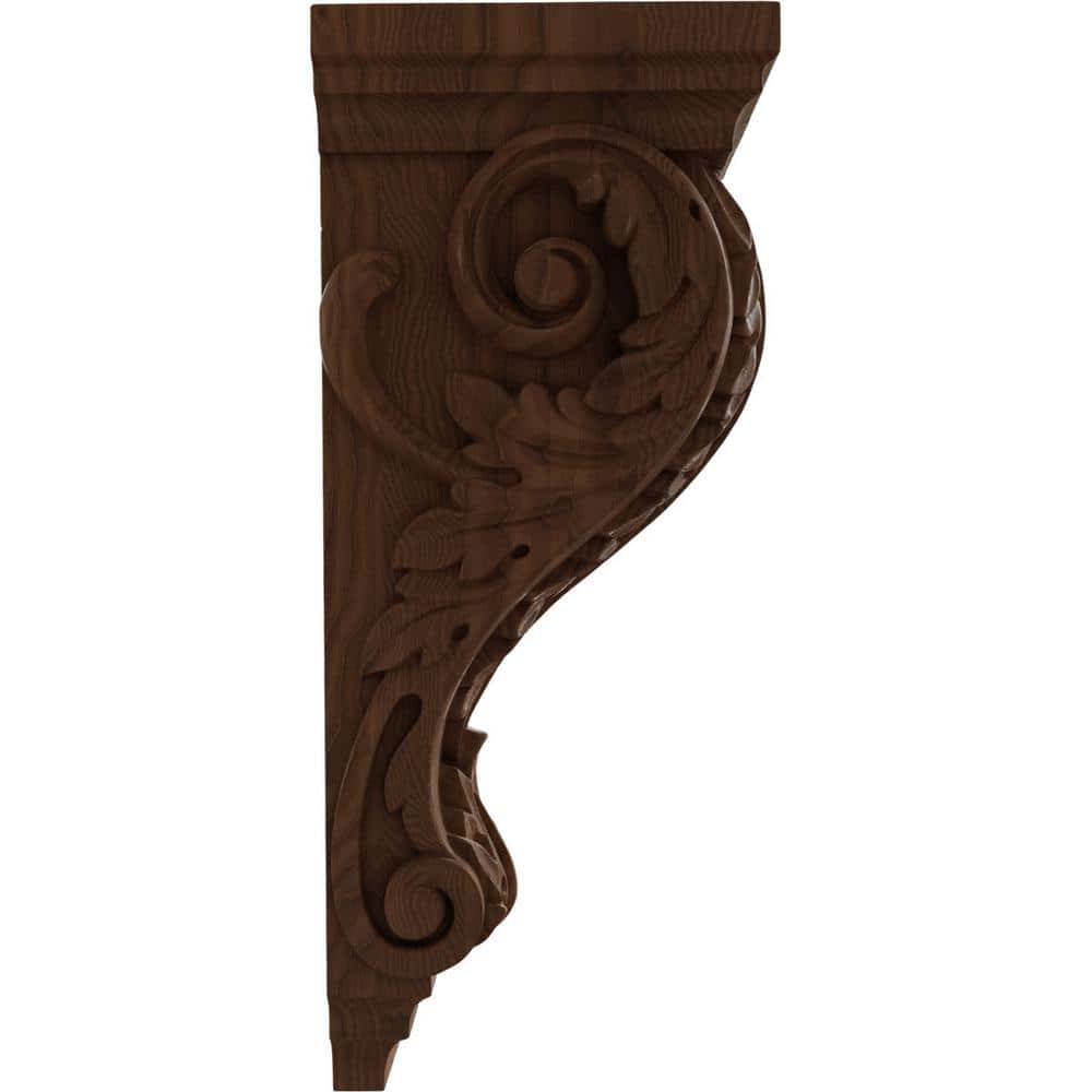 Mahogany Hand-Carved Extra Large Acanthus Wood Corbel