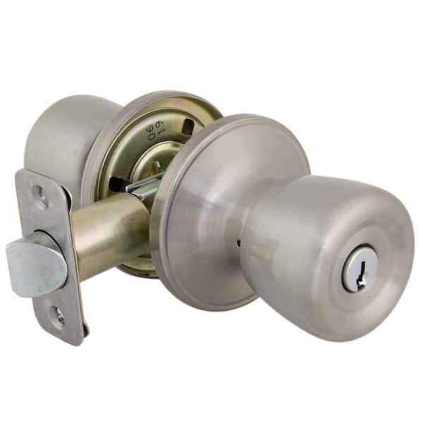 Defiant Simple Series Bell Satin Nickel Keyed Entry Door Knob Evtrx200b The Home Depot 4956