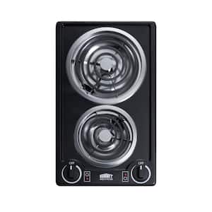 12 in. Coil Electric Cooktop in Black with 2 Elements